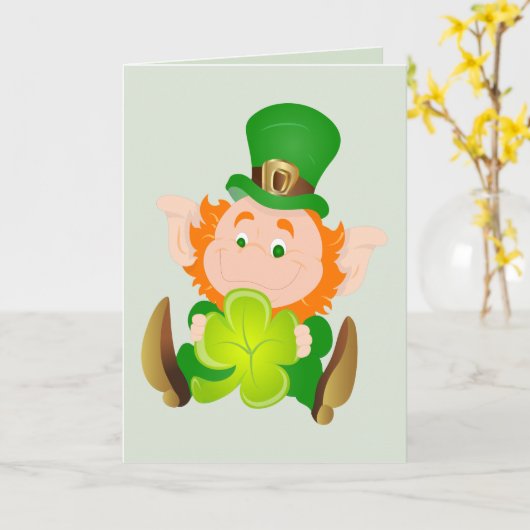 Glücklichen St Patrick Tageskobold Karte (Gelbe Blume)