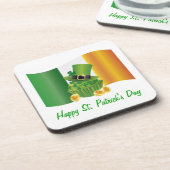 Glücklichen St Patrick Tageskorken-Untersetzer Getränkeuntersetzer (Linke Seite)