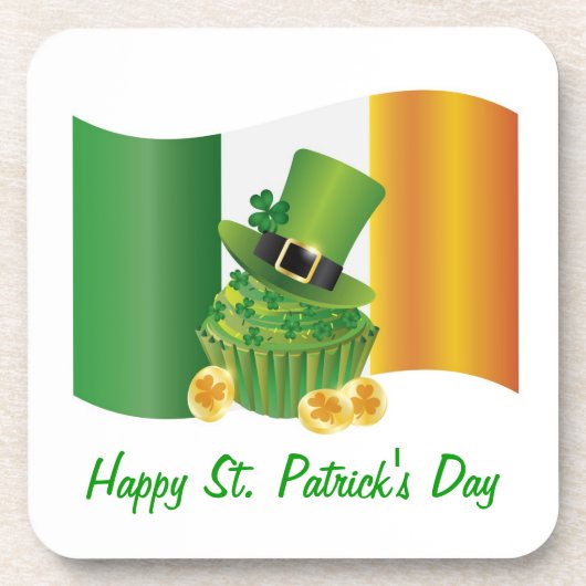 Glücklichen St Patrick Tageskorken-Untersetzer Getränkeuntersetzer (Vorderseite)