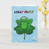 Glücklichen St Patrick Tageslustige Spaß-Frosch Karte (Gelbe Blume)
