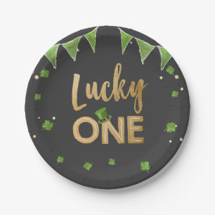 Glücklichen St Patrick TagesPappteller-Klee-Junge Pappteller