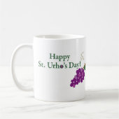 Glücklichen Tag St. Urhos! mit Trauben Kaffeetasse (Links)