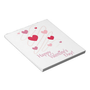"GLÜCKLICHEN VALENTINSTAG" HERZEN NOTIZBLOCK