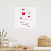 "GLÜCKLICHEN VALENTINSTAG" HERZEN POSTER (Küche)
