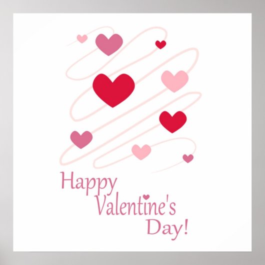 "GLÜCKLICHEN VALENTINSTAG" HERZEN POSTER (Vorne)