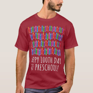 Glücklicher 100. Crayon der Vorschule 100 Tage T-Shirt