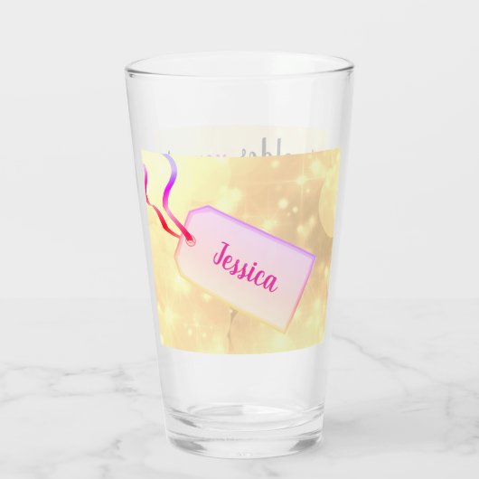 Glücklicher 100. Geburtstag personalisierter Name Glas (Rückseite)