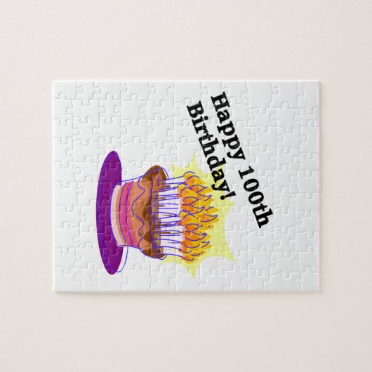 Glücklicher 100. Geburtstag Puzzle (Horizontal)