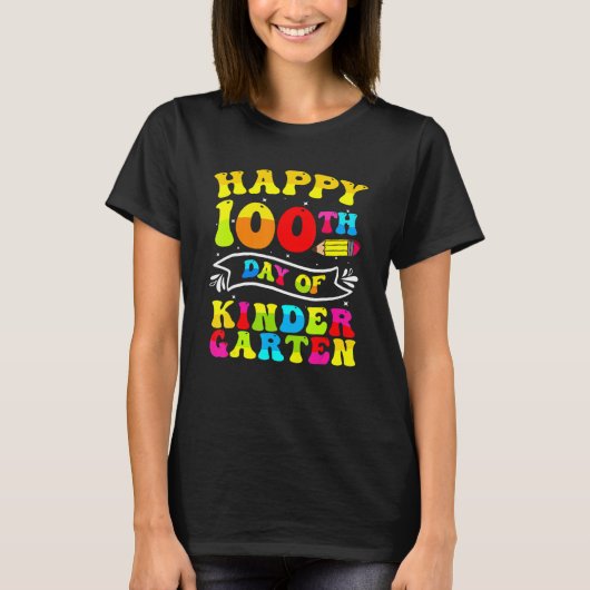 Glücklicher 100. Kindergarten 100 Tage Schule T-Shirt (Vorderseite)