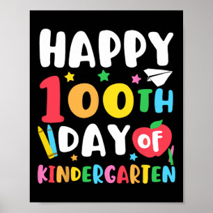 Glücklicher 100. Kindergartenlehrer Kinder 100 D Poster