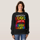 Glücklicher 100. Kindergartenlehrer und Kinder U Sweatshirt (Vorne ganz)