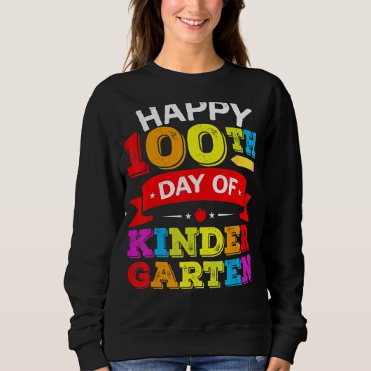 Glücklicher 100. Kindergartenlehrer und Kinder U Sweatshirt (Vorderseite)