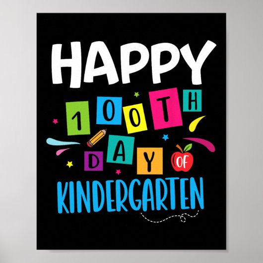 Glücklicher 100. Kindergartenlehrertag 1 Poster (Vorne)
