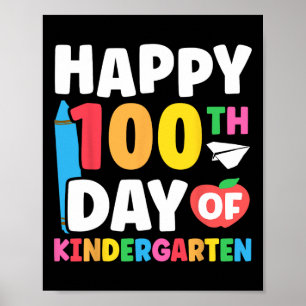 Glücklicher 100. Kindergartentag Kinder 100 Tage Poster