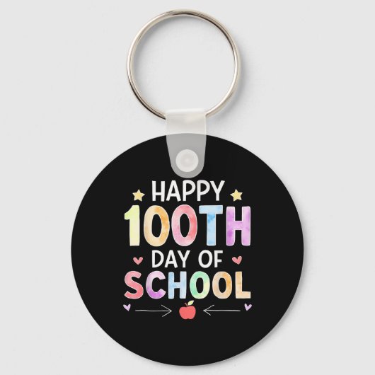 glücklicher 100. Schullehrer Kind 100 Schlüsselanhänger (Vorderseite)