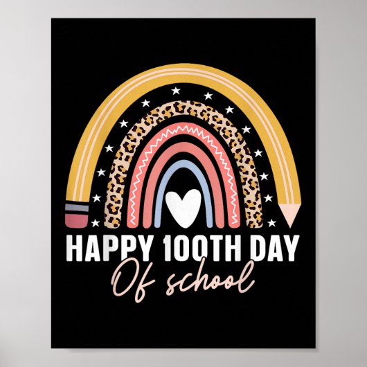 Glücklicher 100. Schullehrer Kinder 100 Tage lang Poster (Vorne)