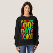 Glücklicher 100. Schullehrer Kinder glücklich Sweatshirt (Vorne ganz)