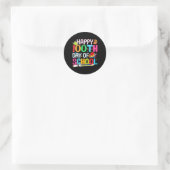 Glücklicher 100. Schullehrer Kinderhapp Runder Aufkleber (Tasche)