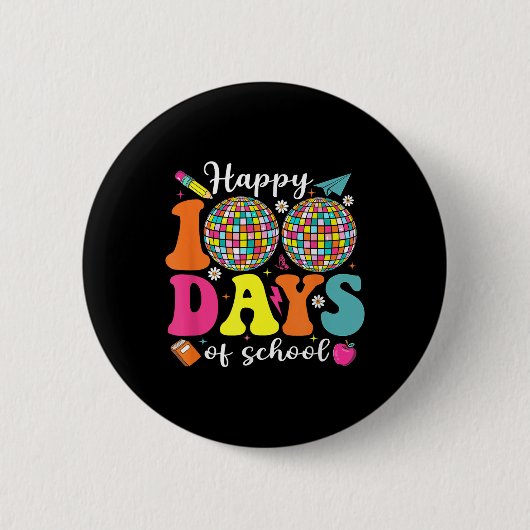 Glücklicher 100. Schullehrertag Jungen Mädchen Kin Button (Vorderseite)
