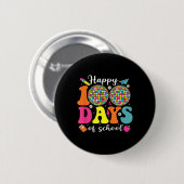 Glücklicher 100. Schullehrertag Jungen Mädchen Kin Button (Vorne & Hinten)