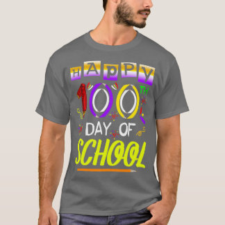 Glücklicher 100. Schullehrertag Jungen Mädchen Kin T-Shirt