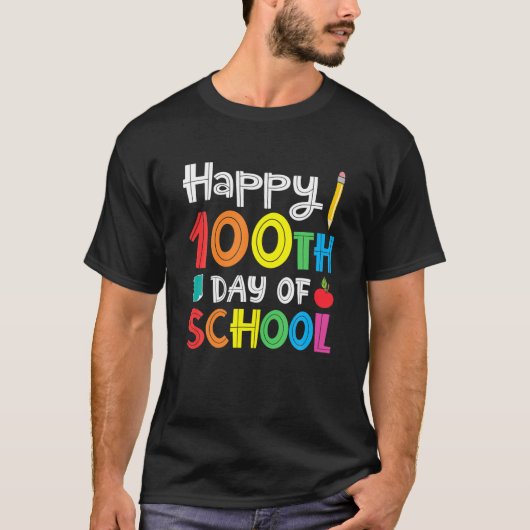 Glücklicher 100. Schullehrertag T-Shirt (Vorderseite)