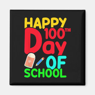 Glücklicher 100. Schultag 100 Tage Niedliche Schül Magnet