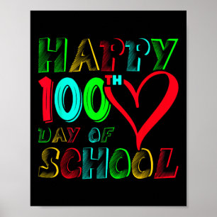 Glücklicher 100. Schultag 100 Tage Niedliche Schül Poster