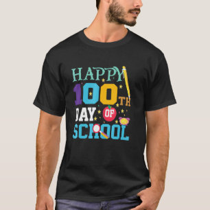 Glücklicher 100. Schultag Apfel Lehrer Kinder 100 T-Shirt