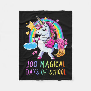 Glücklicher 100. Schultag Einhorn 100 Magische Tag Fleecedecke