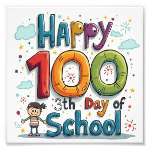 glücklicher 100. Schultag Fotodruck