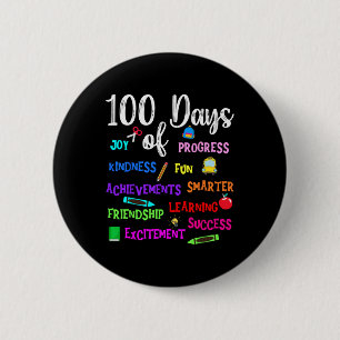 Glücklicher 100. Schultag Lehrer Kind Junge Mädche Button