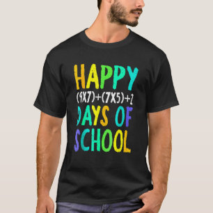 Glücklicher 100. Schultag Mathematik Formel Lehrer T-Shirt