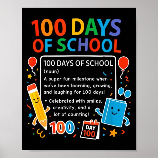 Glücklicher 100. Schultag Studentendesign, 100 Tag Poster (Vorne)