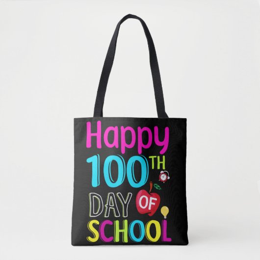Glücklicher-100.-Schultag Tasche (Vorderseite)