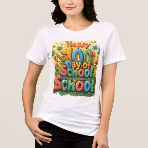 glücklicher 100. Schultag Tri-Blend Shirt