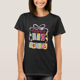 Glücklicher 100 Schultage Coquette-Schleife Lehrer T-Shirt