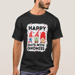 Glücklicher 100 Schultage gebleichtes Lehrer Gnom T-Shirt