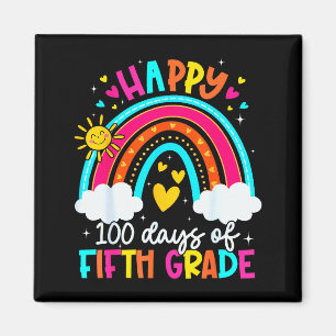 Glücklicher 100. Tag der 5. Klasse Kinder Lehrer 1 Magnet