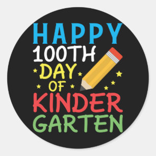 Glücklicher 100. Tag der Kindergartenschule Runder Aufkleber