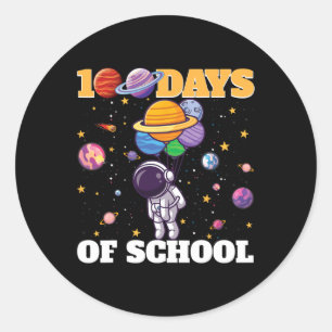 Glücklicher 100. Tag der Schule Astronaut Raumplan Runder Aufkleber