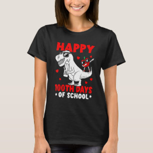 Glücklicher 100. Tag der Schule Dinosaurier Rex 10 T-Shirt