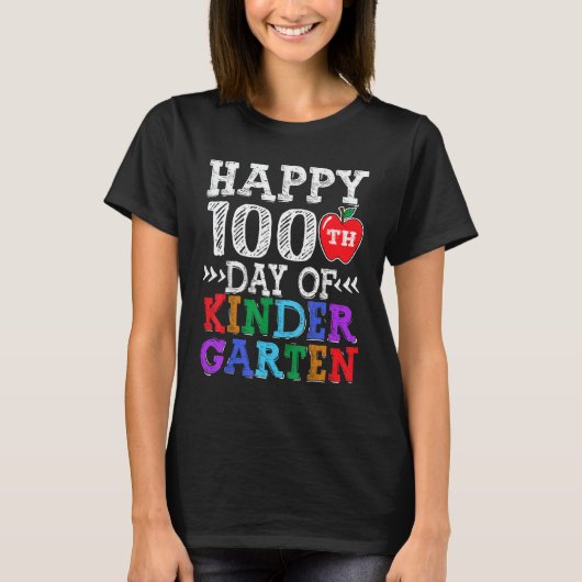Glücklicher 100. Tag des Kindergartenlehrers oder T-Shirt (Vorderseite)