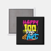 Glücklicher 100 Tage Kunstlehrer Schüler 100. Tag Magnet (Vorderseite/Rückseite)