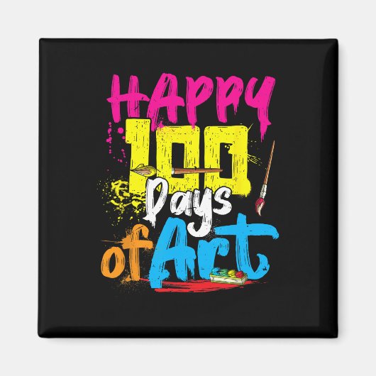 Glücklicher 100 Tage Kunstlehrer Schüler 100. Tag Magnet (Vorne)