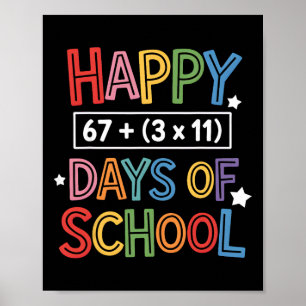 Glücklicher 100 Tage Schultag Mathe-Gleichung Lehr Poster