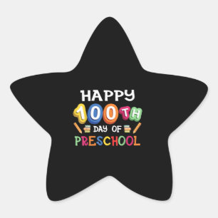 Glücklicher 100. Vorschultag  100 Schultage Stern-Aufkleber