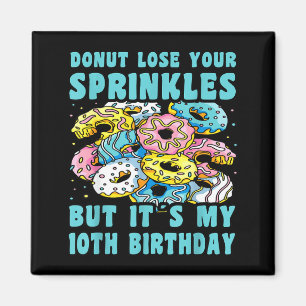 Glücklicher 10. Geburtstag 10-jähriger Donut 10. G Magnet