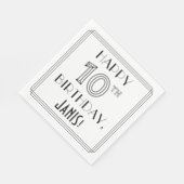 GLÜCKLICHER 10. GEBURTSTAG; Art-Déco-Stil; Individ Serviette (Ecke)