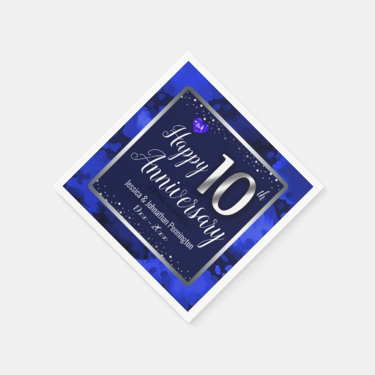 Glücklicher 10. Hochzeitstag Serviette (Ecke)